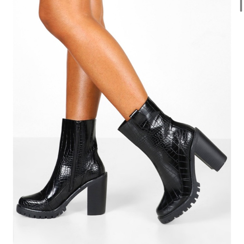 Boohoo Crocodile Chelsea Boots